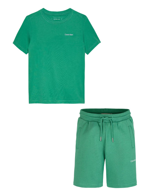 CALVIN KLEIN GREEN T SHIRT/SHORTS SET 0683