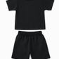 MOSCHINO BOYS  BLACK T SHIRT/SHORTS SET HMG00R