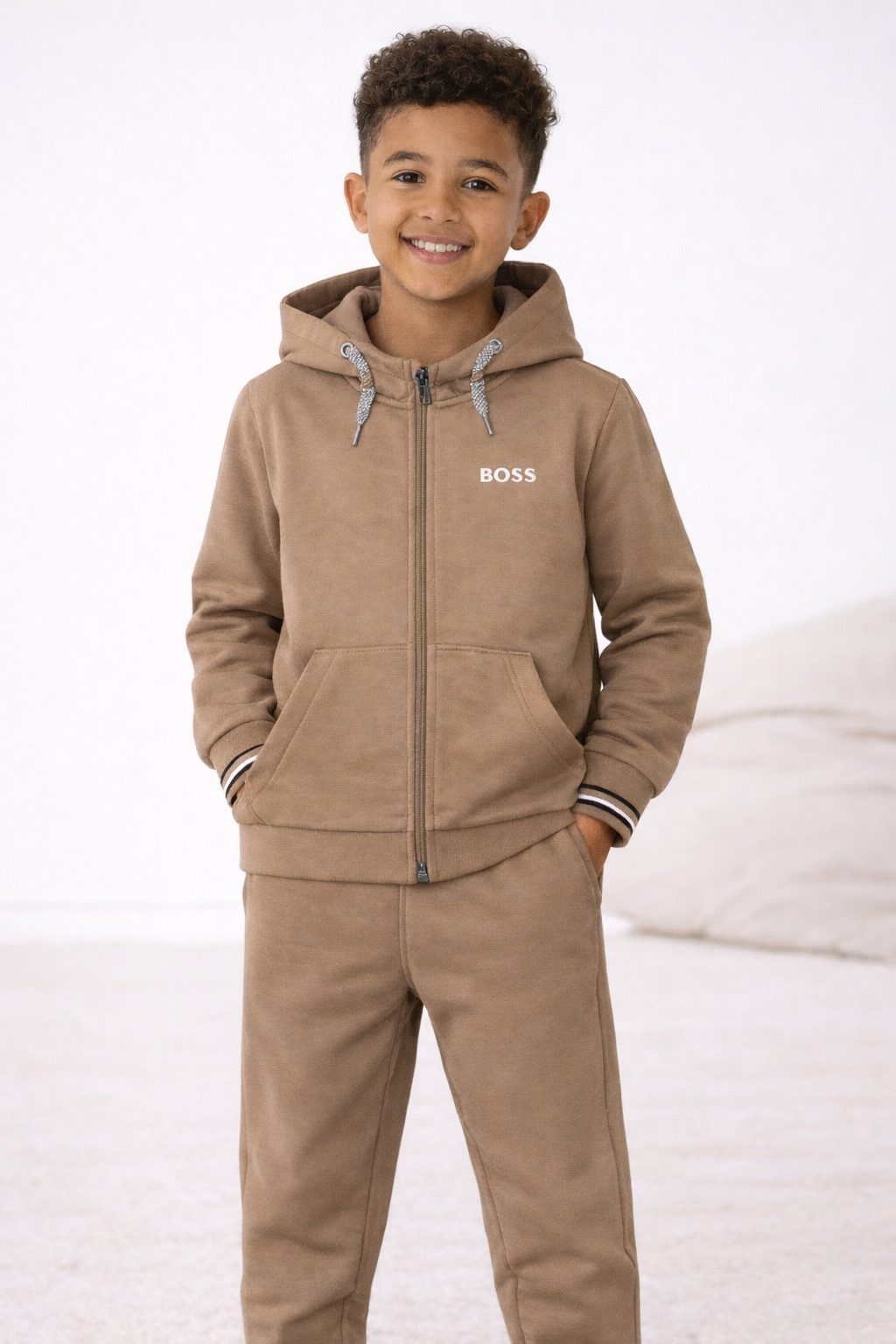 BOSS BOYS BEIGE TRACKSUIT J52399