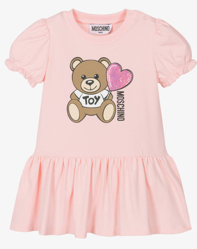 MOSCHINO BRIGHT PINK BABY/TODDLER DRESS MDV0C7