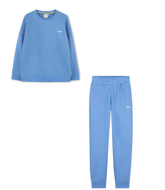 BOSS BOYS MID BLUE TRACKSUIT J52021-J51952