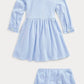 RALPH LAUREN BABY/TODDLER STRIPED BLUE DRESS