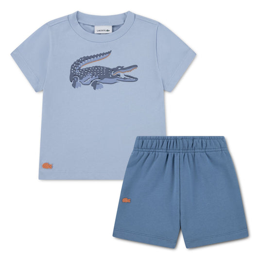 LACOSTE BOYS BLUE T SHIRT & SHORTS SET 847559