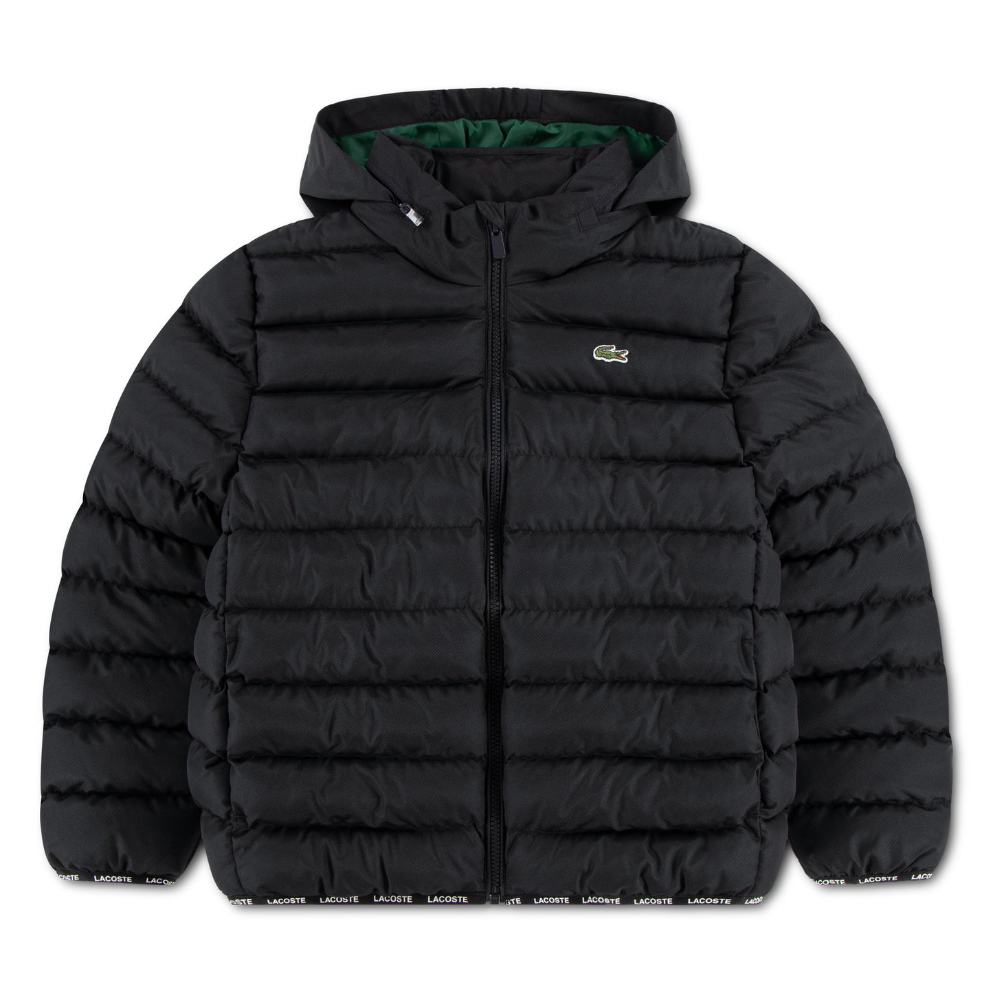 LACOSTE BOYS BLACK MID WEIGHT PUFFER JACKET 847907