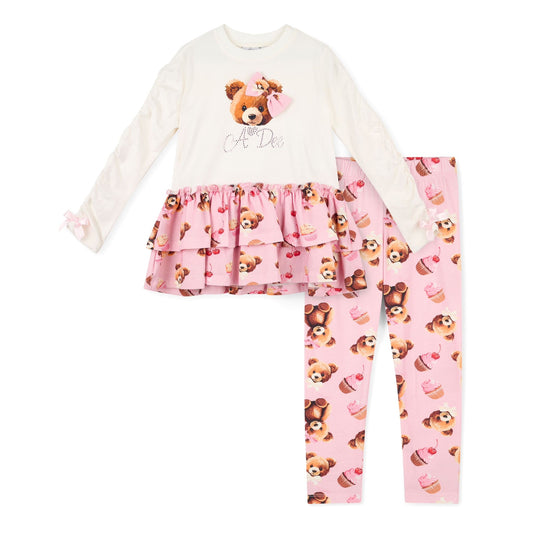 A DEE MADISON BEAR PRINT LEGGINGS SET W252510