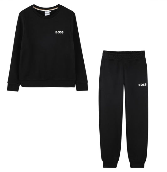 BOSS BOYS BLACK TRACKSUIT J51190-J51153