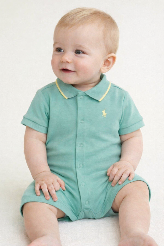 RALPH LAUREN BABY BOY MINT GREEN SHORTALL 90772500