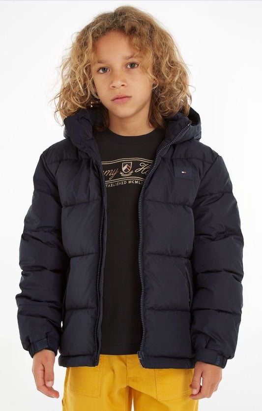 TOMMY HILFIGER NAVY PUFFER JACKET