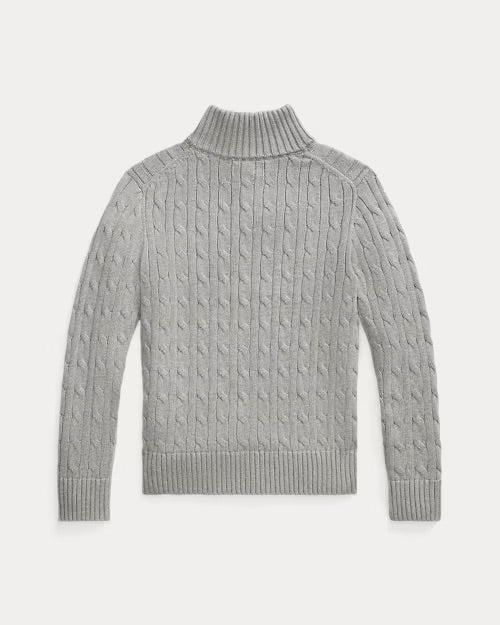 RALPH LAUREN BOY/TEEN CABLE KNIT GREY PULLOVER