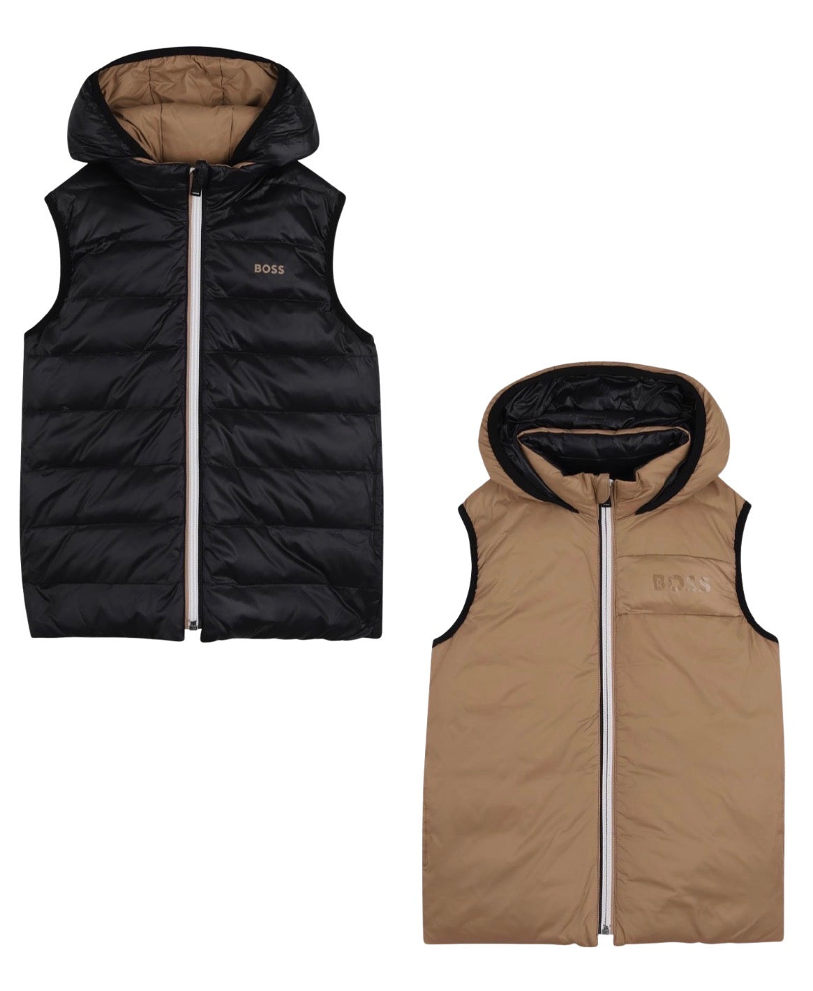 BOSS BOY BEIGE REVERSIBLE BODY WARMER/GILET J53436