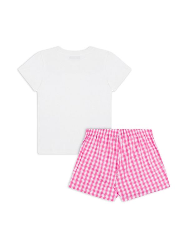 MOSCHINO PINK/WHITE SHORTS SET HDG01C