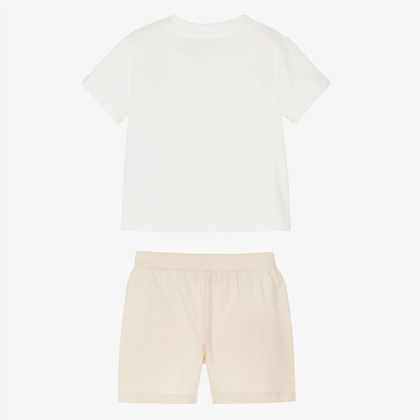 MOSCHINO BABY/TODDLER WHITE/BEIGE SHORTS SET M6G00M
