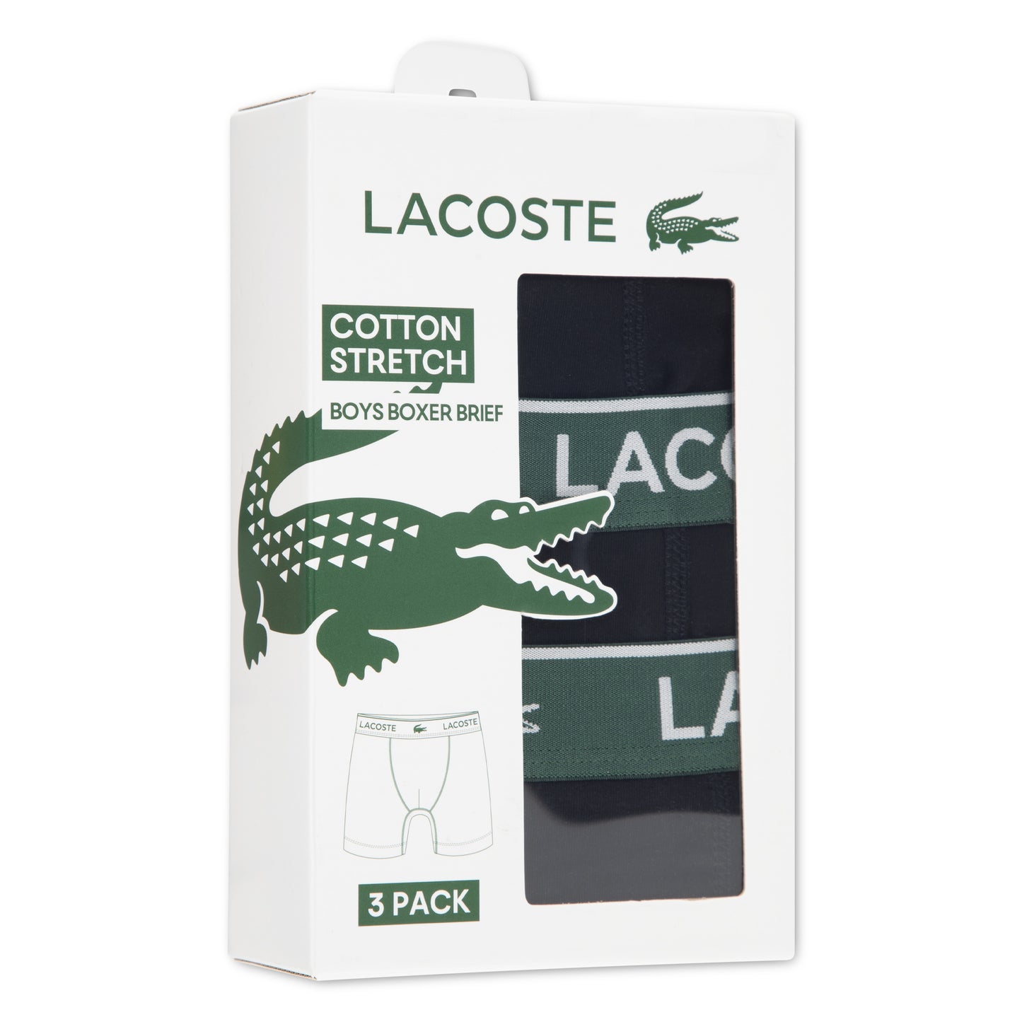 LACOSTE BOYS BLACK BOXER SHORTS 946518