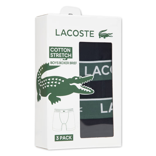 LACOSTE BOYS BLACK BOXER SHORTS 946518