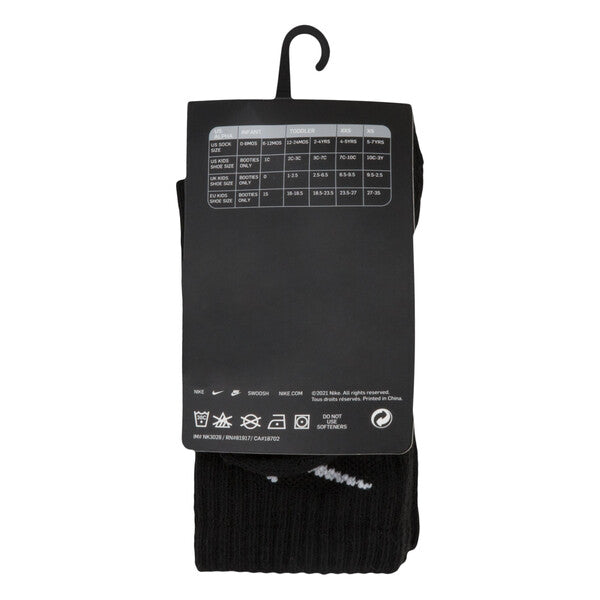NIKE 3PK BLACK CREW SOCKS RN0027