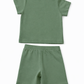 MOSCHINO BABY/TODDLER OLIVE GREEN SHORTS SET MXG00M