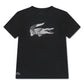 LACOSTE OFF COURT GRAPHIC TEE IN BLACK 847925