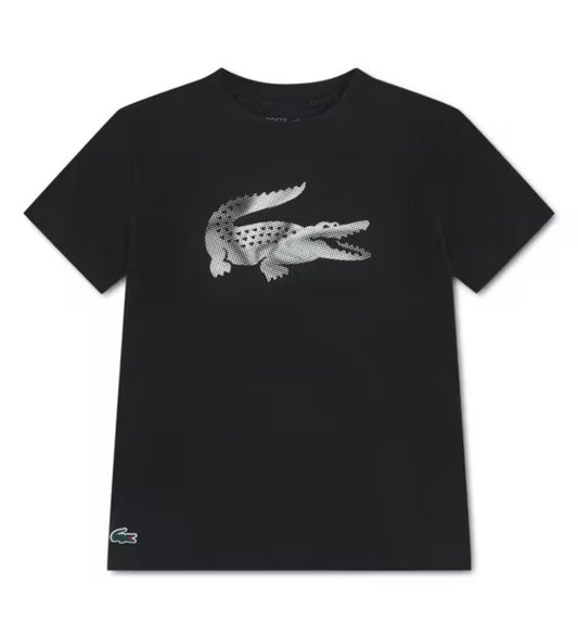 LACOSTE OFF COURT GRAPHIC TEE IN BLACK 847925