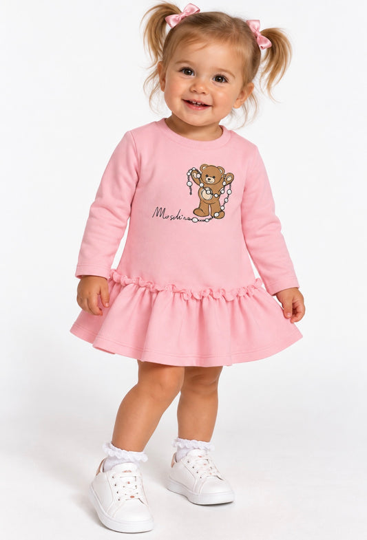 MOSCHINO BABY/TODDLER PINK DRESS MDV0DS