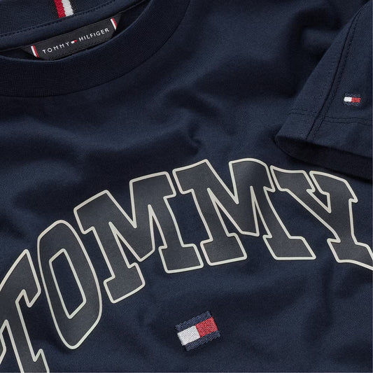 TOMMY HILFIGER NAVY RAISED PRINT T SHIRT B09939