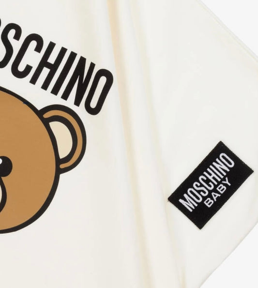 MOSCHINO WHITE BABY BLANKET MUB00J