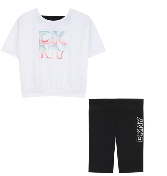 DKNY GIRLS CYCLE SHORTS SET D62624/D62576