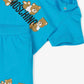 MOSCHINO KIDS T SHIRT & SHORTS SET BLUE MZG00M