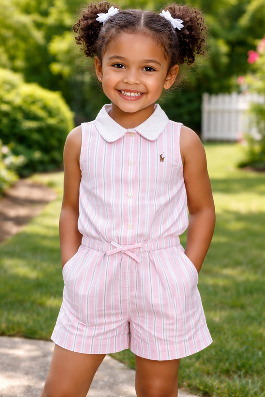 RALPH LAUREN GIRL PINK/BLUE PLAYSUIT 11846001