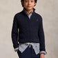 RALPH LAUREN NAVY CABLE KNIT ZIP PULLOVER 68894017
