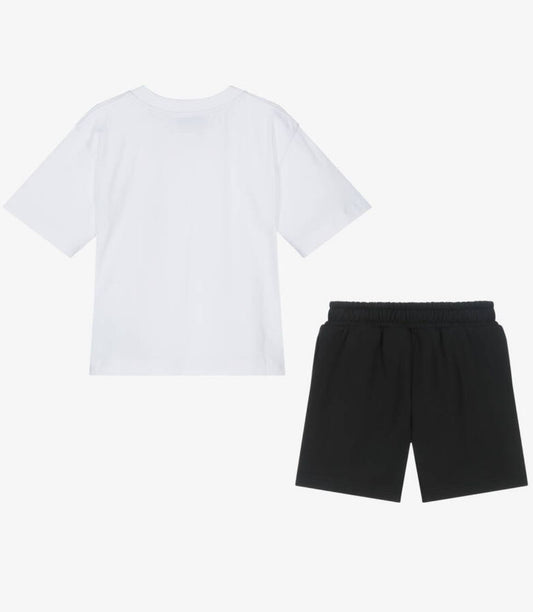 MOSCHINO WHITE/BLACK SHORTS SET HUG00R