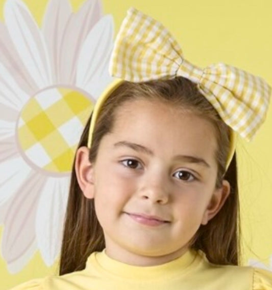 A DEE DAISY DREAMER DUCLIE CHECK HEADBAND 2913 - SWEET LEMON