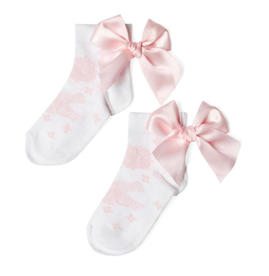 A DEE HEAVENLY HYDRANGEA CLEMINTINE BOW ANKLE SOCK 1904 - BRIGHT WHITE