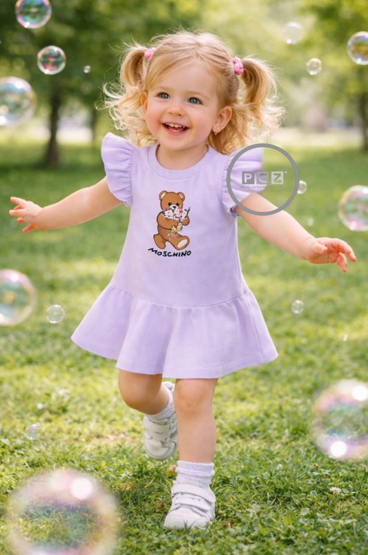 MOSCHINO BABY/TODDLER GIRL LILAC DRESS MDV0DI