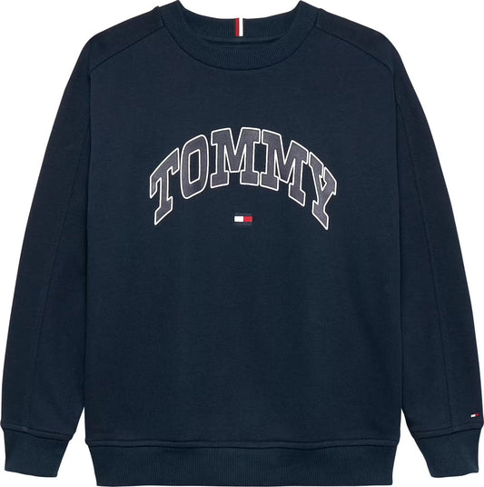 TOMMY HILFIGER NAVY RAISED PRINT TRACKSUIT.