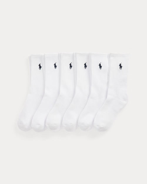 RALPH LAUREN PACK OF 6 CREW SOCKS