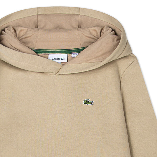 LACOSTE BEIGE HOODED SWEATSHIRT