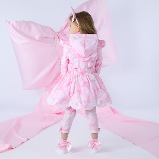 A DEE RIVER BOW PRINT PINK BLOSSOM HOODED JACKET S261201