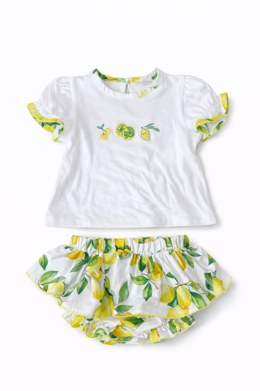 DEOLINDA BABY GIRL/TODDLER LEMONS BLOOMERS SET