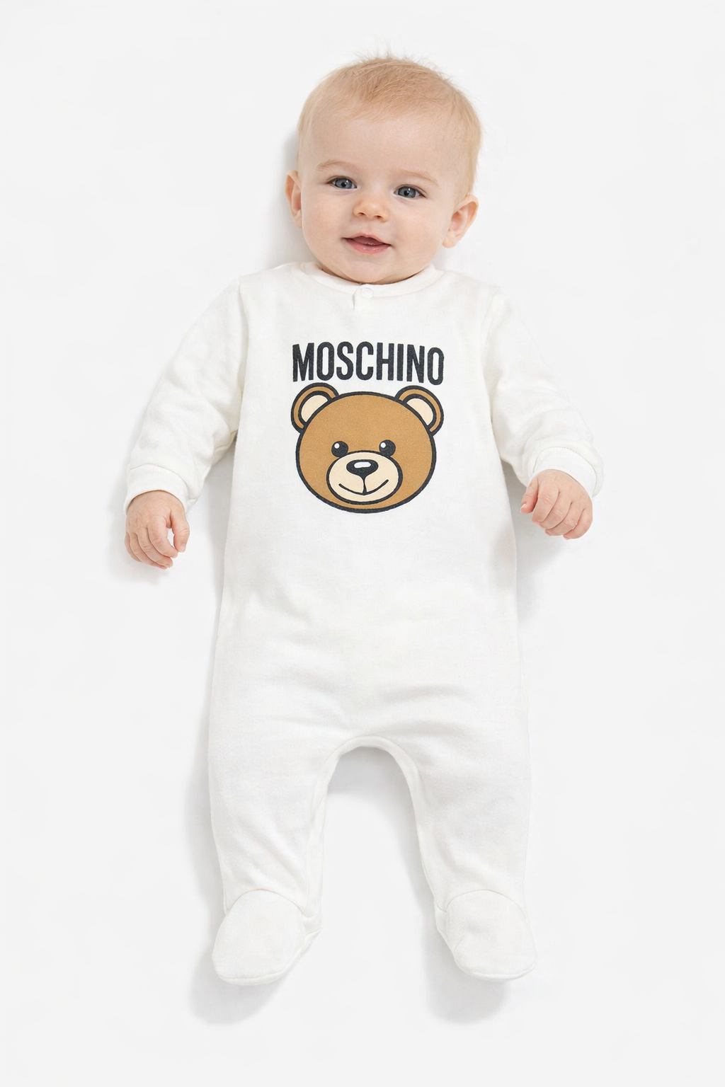 MOSCHINO KIDS WHITE BABYGROW W/GIFT BOX MUY086