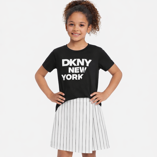 DKNY GIRLS T SHIRT SKORT SET D62275/D62304