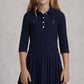RALPH LAUREN GIRLS CABLE KNIT NAVY DRESS