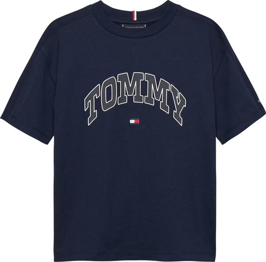 TOMMY HILFIGER NAVY RAISED PRINT T SHIRT B09939