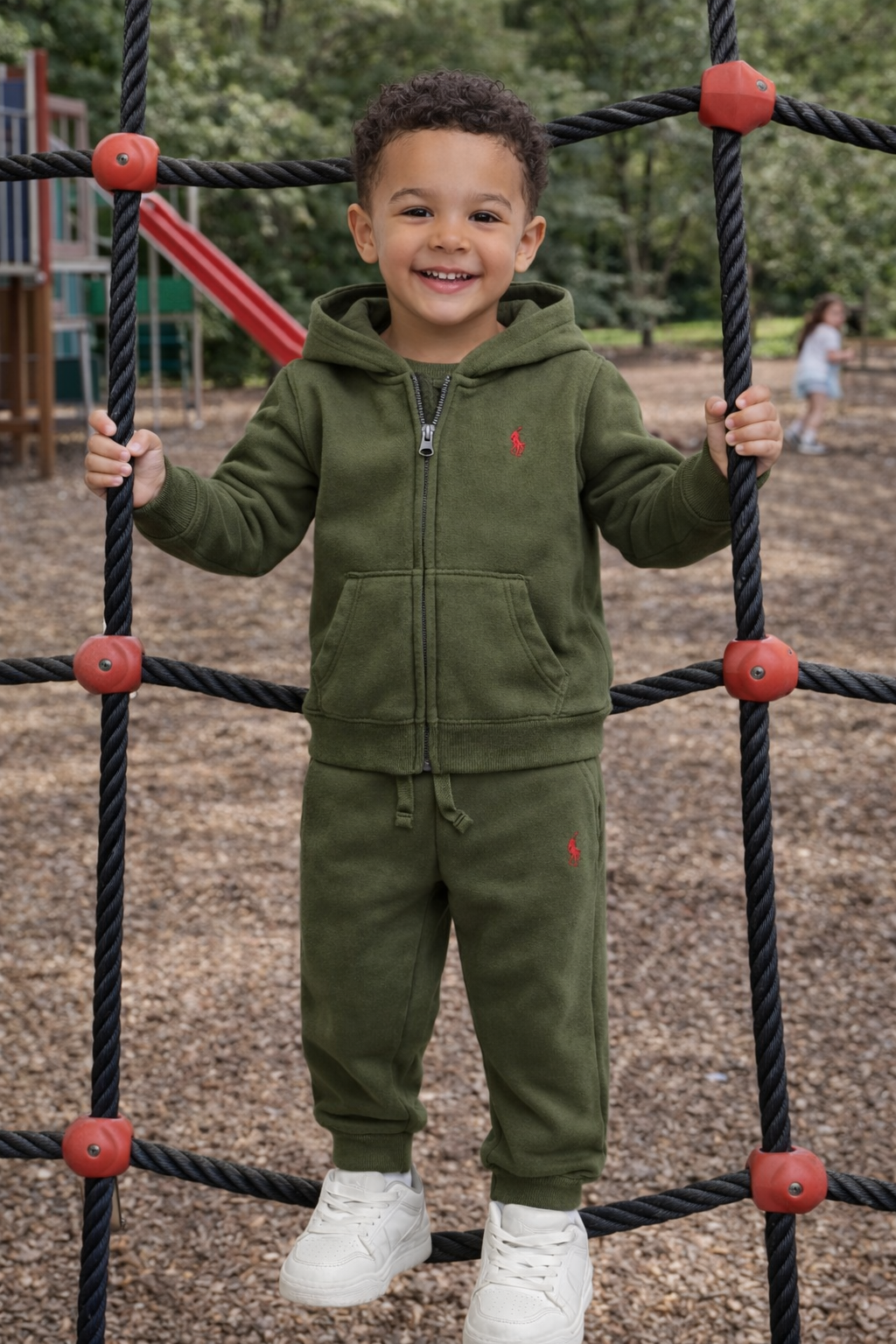 RALPH LAUREN BOY OLIVE HOODED TRACKSUIT