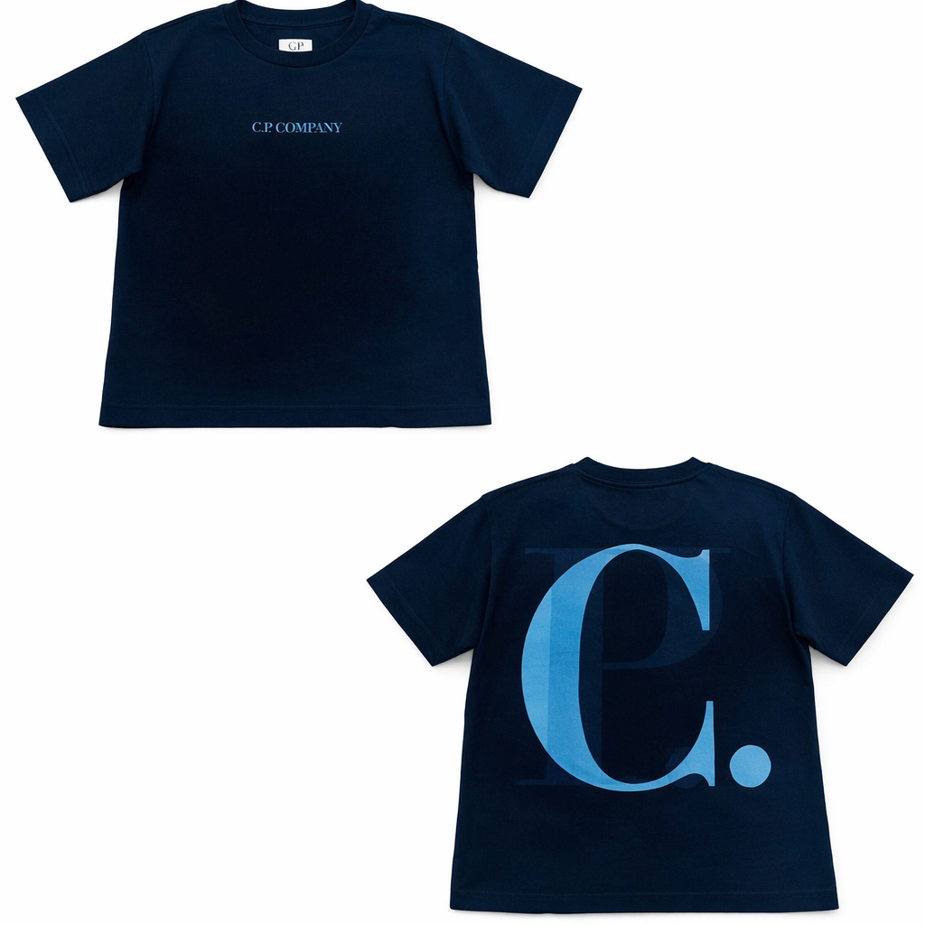 C.P.COMPANY BOYS MAXI NAVY T SHIRT CSM002