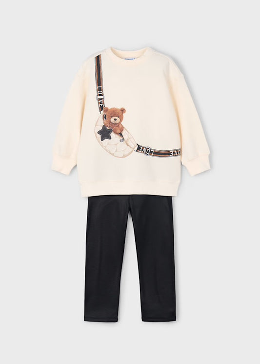 MAYORAL GIRLS BLACK PULLOVER LEGGINGS SET 4.727