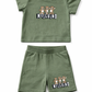 MOSCHINO BABY/TODDLER OLIVE GREEN SHORTS SET MXG00M
