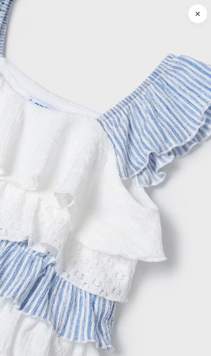 Mayoral Girls blue & white Shorts Set