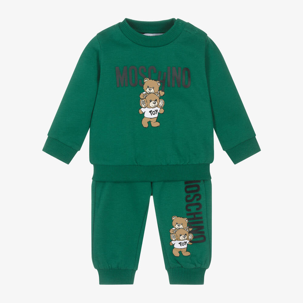 MOSCHINO BABY/TODDLER GREEN TRACKSUIT MK602P