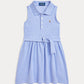 RALPH LAUREN GIRLS OXFORD BLUE POLO DRESS 966714