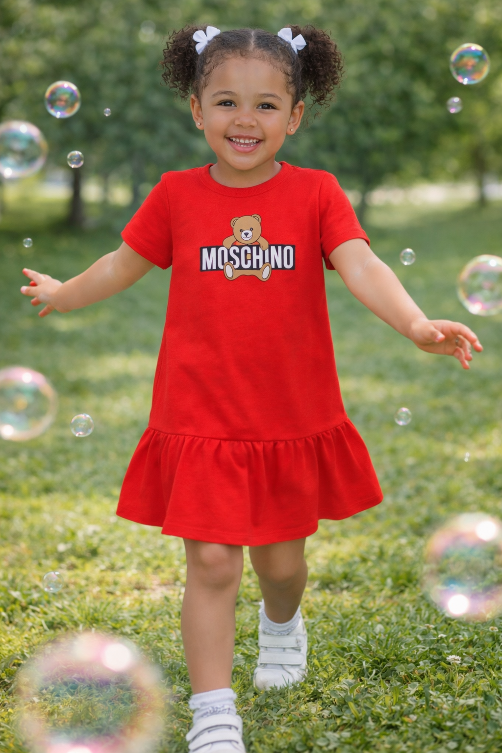 MOSCHINO GIRLS RED DRESS HDV0HL